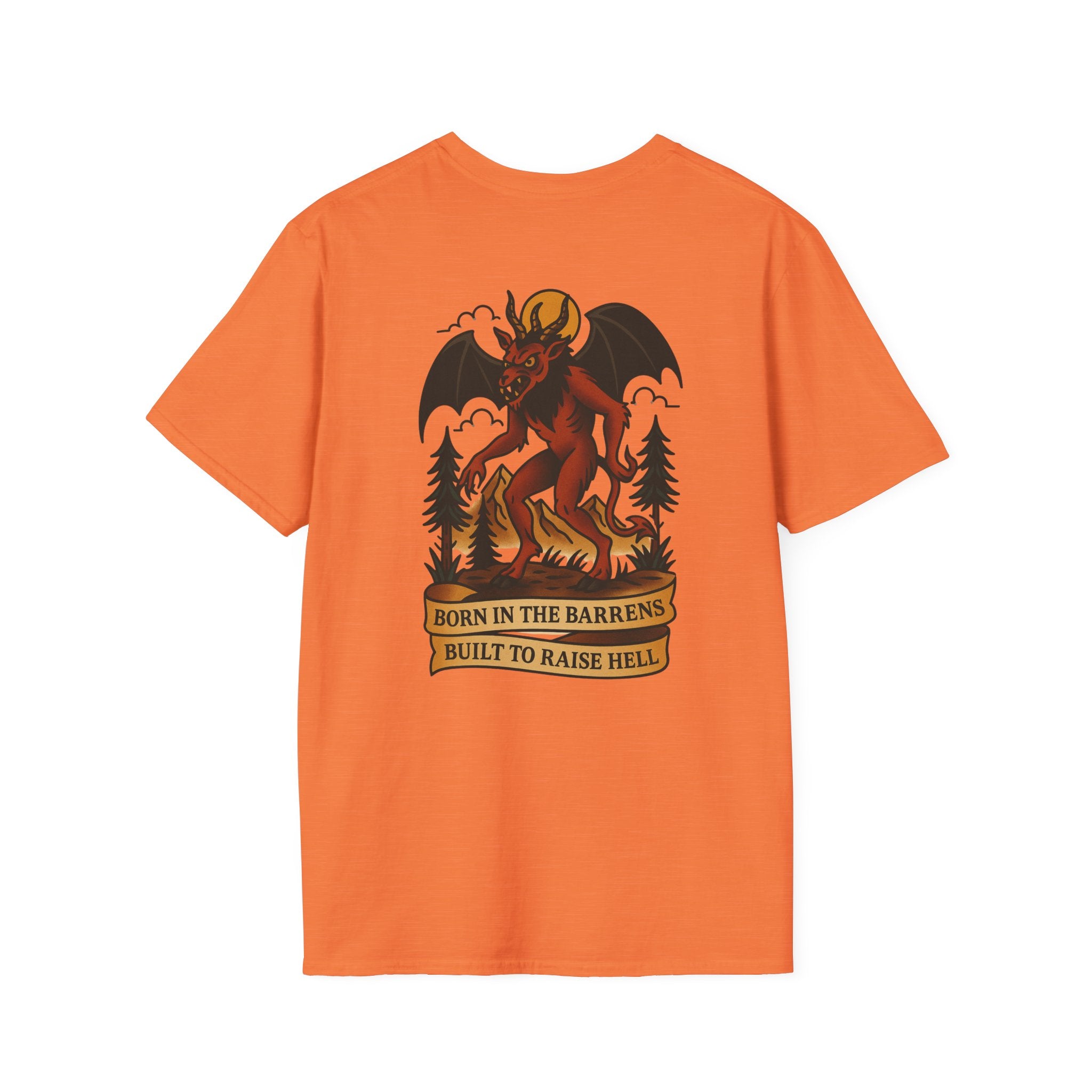 Jersey Devil Adventure Retro Graphic Tee | Cryptozoology Unisex Softstyle T-Shirt