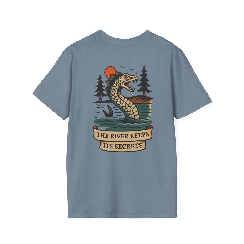 The White River Monster Adventure Retro Graphic Tee | Cryptozoology Unisex Softstyle T-Shirt