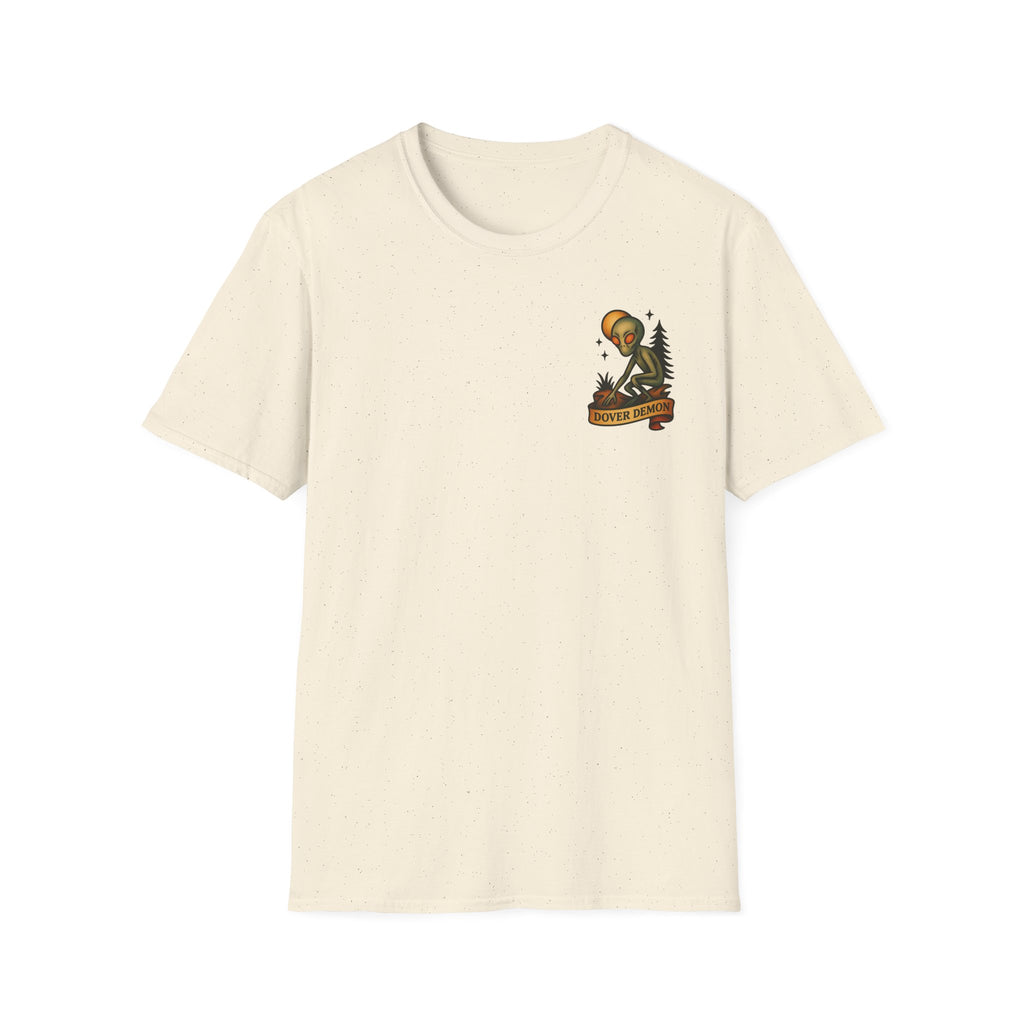 Dover Demon Adventure Retro Graphic Tee | Cryptozoology Unisex Softstyle T-Shirt