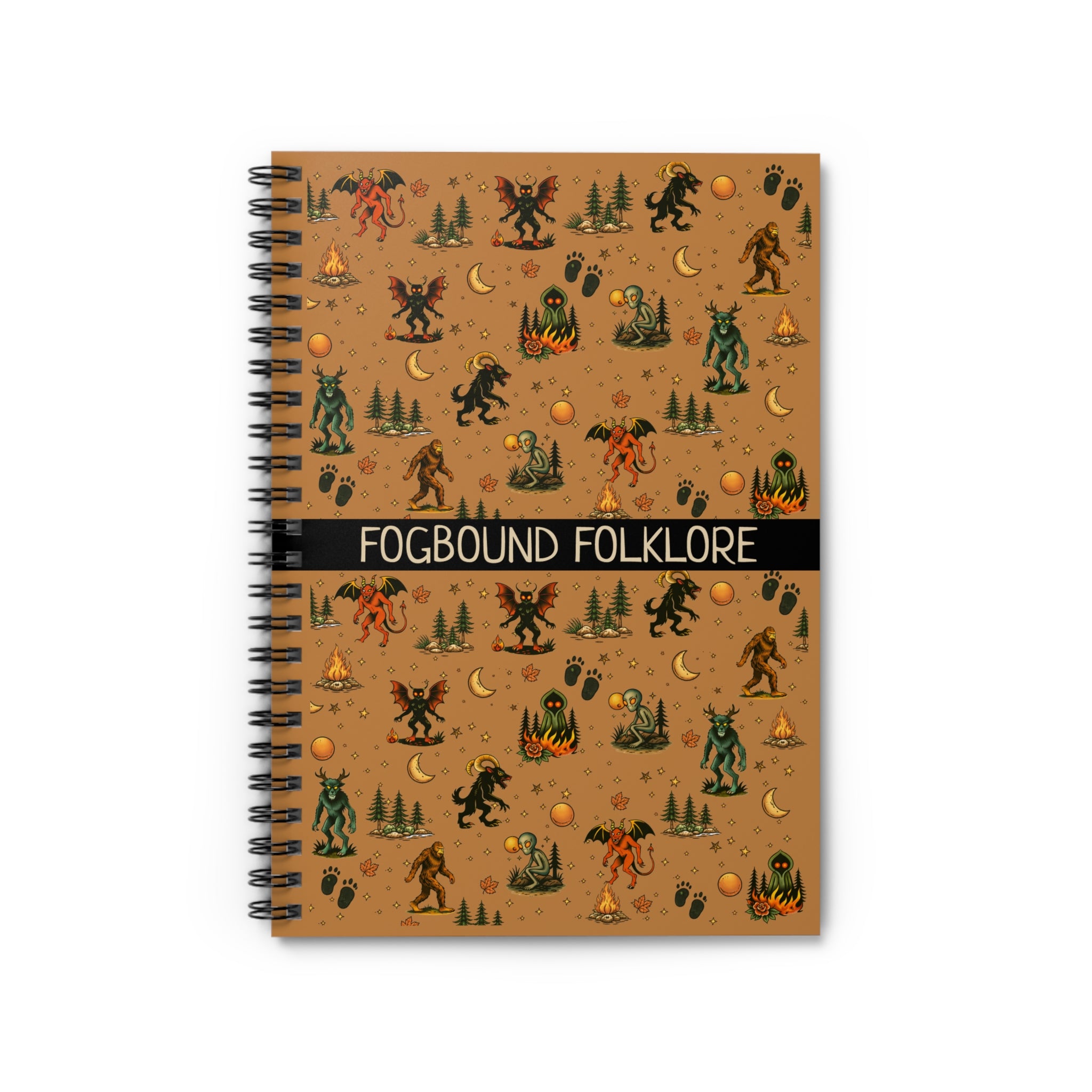 Fogbound Folklore Forest Monsters Spiral Notebook
